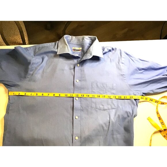 Van Heusen Flex Collar Regular Fit Mens Long Sleeve Shirt Light Blue - Picture 5 of 6